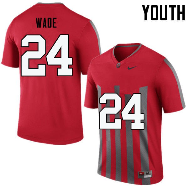 Ohio State Buckeyes #24 Shaun Wade Youth NCAA Jersey Throwback